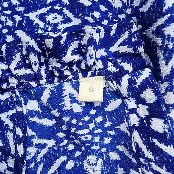 NWOT   BLUE & WHITE 100% SILK SLEEVELESS BLOUSE BY CYNTHIA ROWLEY - SIZE… - Picture 7 of 10
